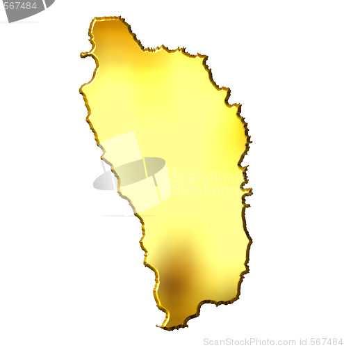 Image of Dominica 3d Golden Map