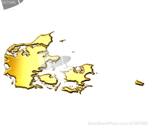 Image of Denmark 3d Golden Map