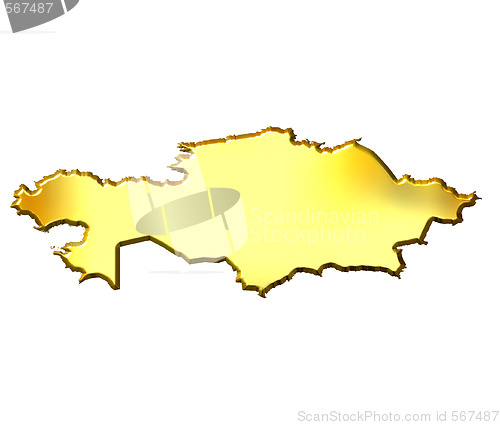 Image of Kazakhstan 3d Golden Map