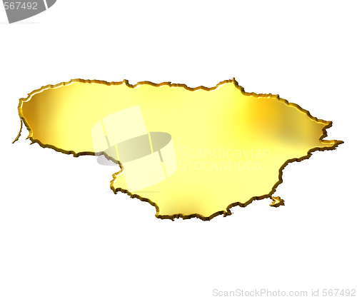 Image of Lithuania 3d Golden Map