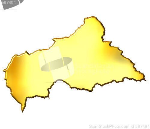 Image of Central African Republic 3d Golden Map