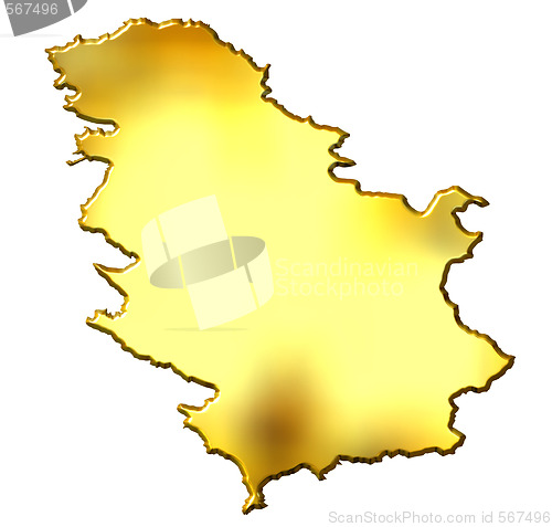 Image of Serbia 3d Golden Map
