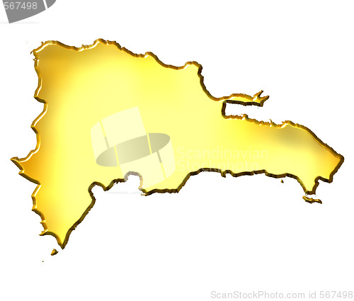 Image of Dominican Republic 3d Golden Map