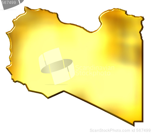 Image of Libya 3d Golden Map