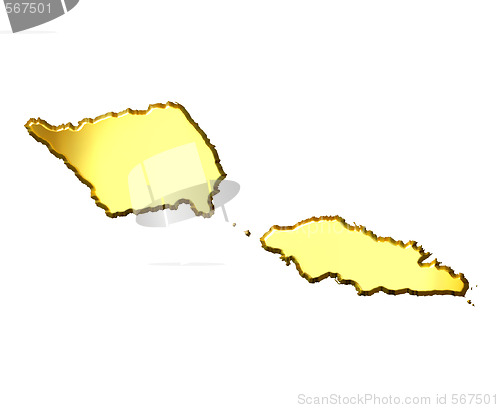 Image of Samoa 3d Golden Map