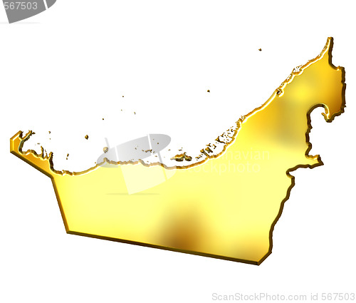 Image of United Arab Emirates 3d Golden Map