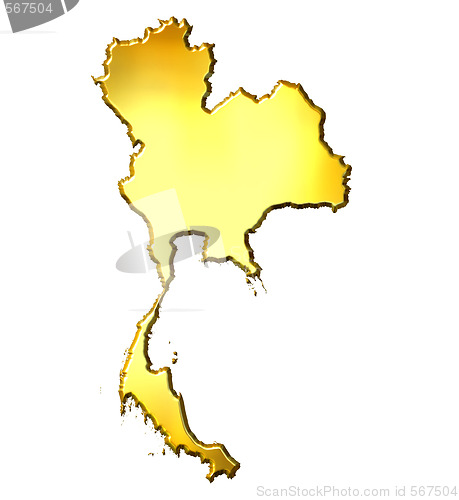 Image of Thailand 3d Golden Map