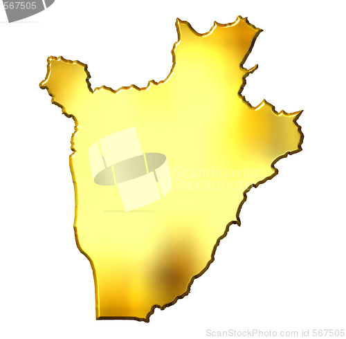 Image of Burundi 3d Golden Map