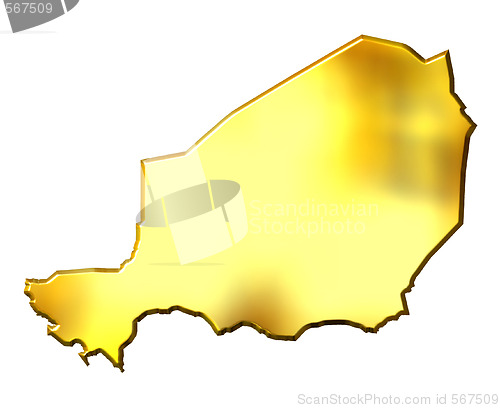 Image of Niger 3d Golden Map