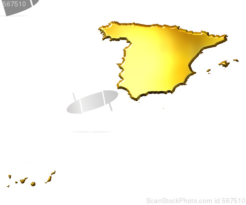 Image of Spain 3d Golden Map