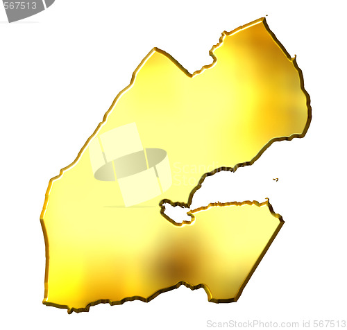 Image of Djibouti 3d Golden Map