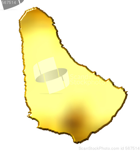 Image of Barbados 3d Golden Map