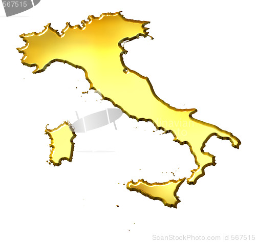 Image of Italy 3d Golden Map
