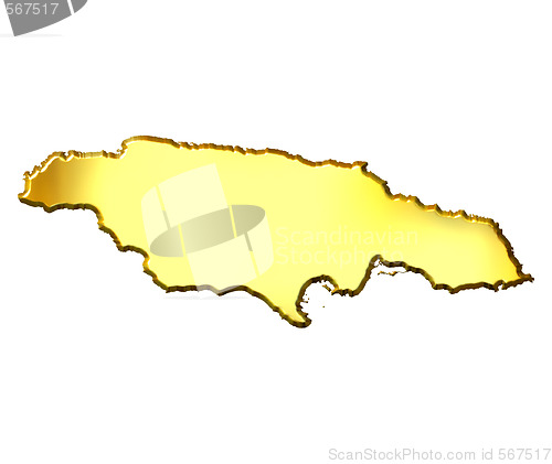 Image of Jamaica 3d Golden Map