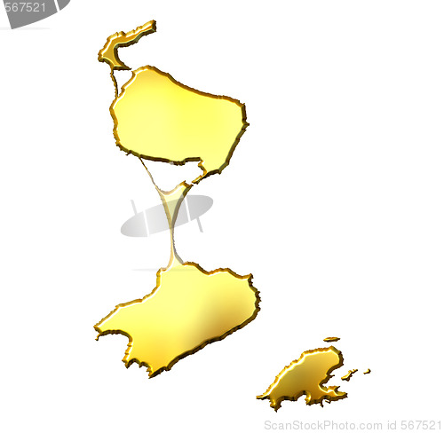 Image of Saint Pierre and Miquelon 3d Golden Map