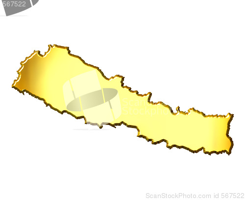 Image of Nepal 3d Golden Map