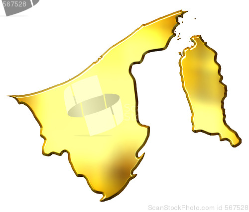 Image of Brunei 3d Golden Map