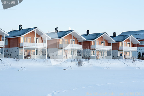 Image of Lodges in snow