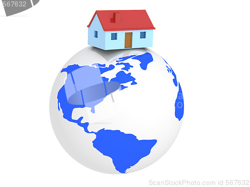 Image of Earth with house