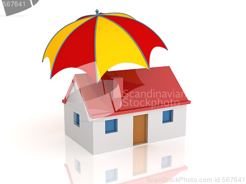 Image of House and umbrella