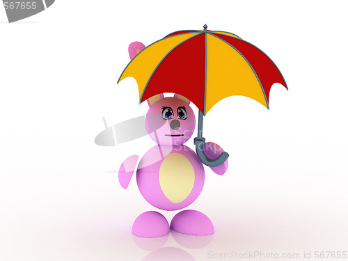 Image of Bunny and umbrella
