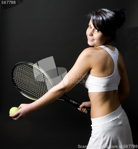 Image of sexy female tennis player young