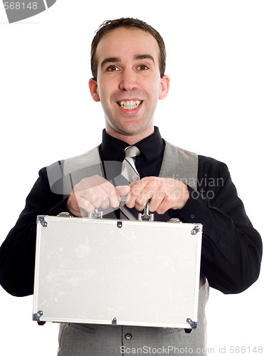 Image of Young Businessman With Briefcase