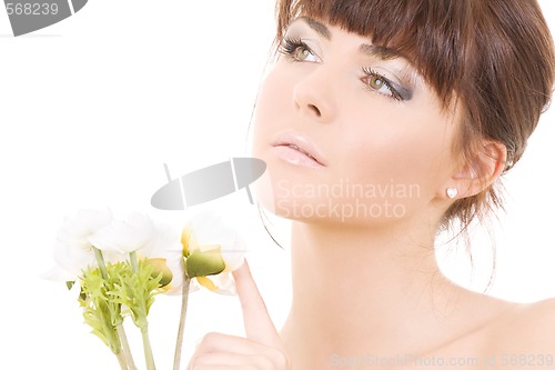 Image of woman with flowers
