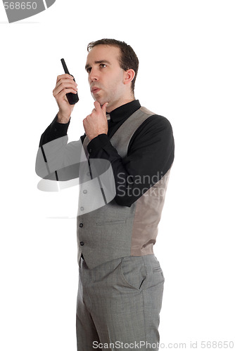 Image of Businessman On Walkie Talkie