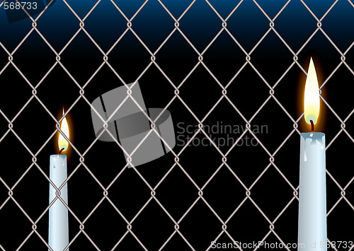 Image of wire fence candle