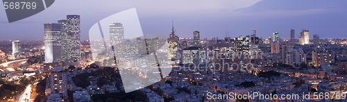 Image of Tel Aviv Skyline at twilight