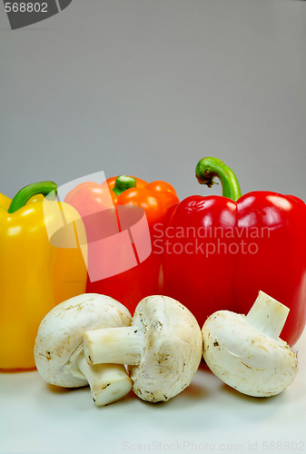 Image of Peppers and mushrooms