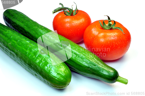 Image of Tomatoes and cucumbers