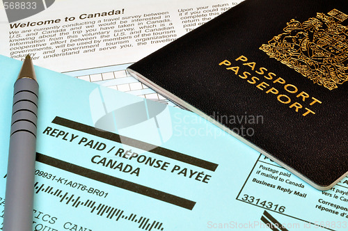 Image of Passport, envelope and form