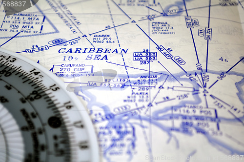 Image of Air navigation: map of the Caribbean Sea