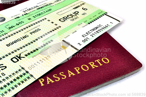 Image of Passport and boarding pass