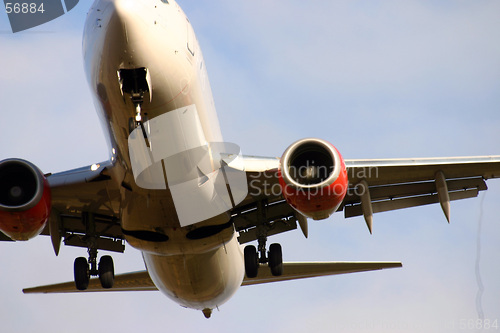 Image of aeroplane from below,