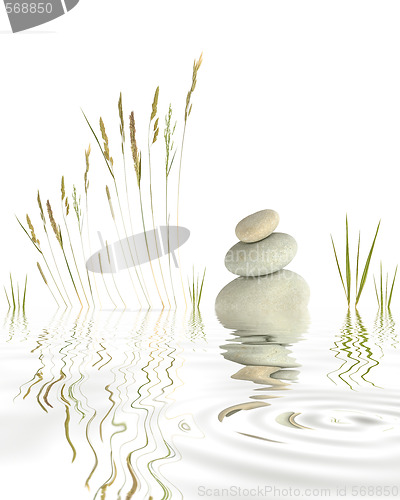 Image of Pebbles, Grasses and Bamboo