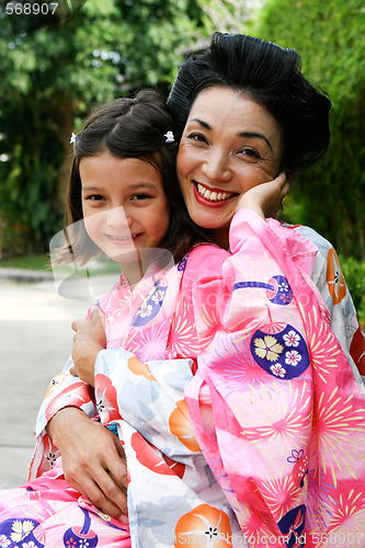 Image of Family dressed in kimono.