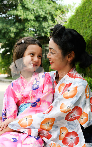 Image of Family dressed in kimono.