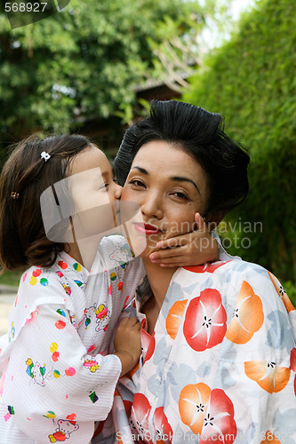 Image of Family dressed in kimono.