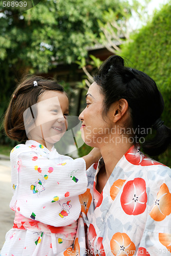 Image of Family dressed in kimono.