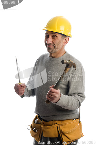 Image of contractor with tools