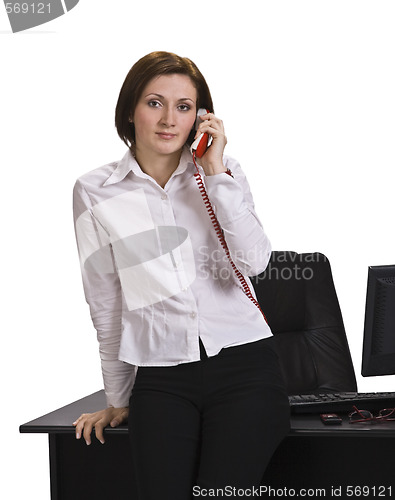 Image of Businesswoman calling