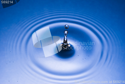 Image of blue water droplet black and white outlined