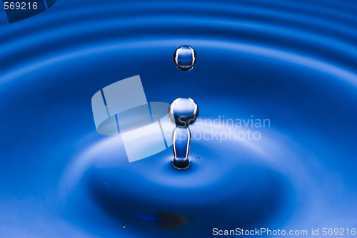 Image of blue water droplet black and white outlined