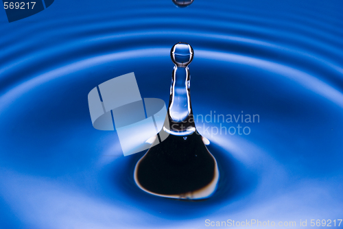 Image of blue water droplet black and white outlined