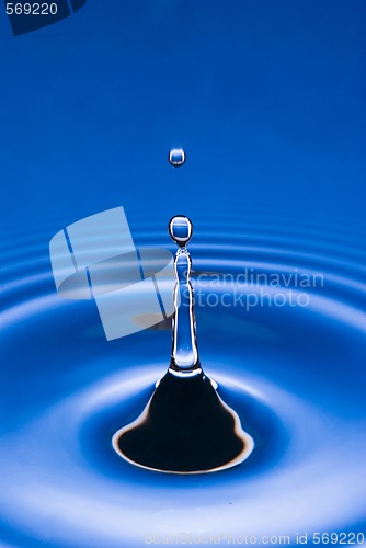 Image of blue water droplet black and white outlined