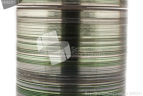Image of Pile CD disk on spindel