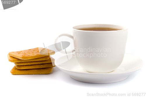 Image of cup of tea and cookies